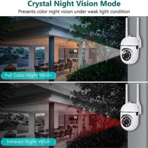 KUNTLEY Outdoor Security Cameras, 2.4GHz & 5G WiFi Cameras for Home Security, 1080P Dome Surveillance Cameras 360° View,2-Way Audio, Security Camera with Motion Detection (2PC)