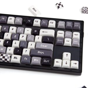 Custom Keycaps 130 Keys Set - XDA Profile Keycaps - PBT Keycaps & Dye Sublimation Key Cap - Compatible with 60%, 75%, 80%, 85%,100% ANSI Layout Gaming Mechanical Keyboard (Checkerboard)