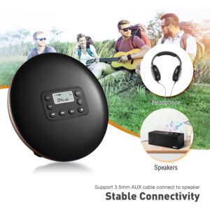 Portable CD Player,CCHKFEI Rechargeable Walkman CD Player Portable Anti-Skip Shockproof Small Walkman Compact Discman Music Player with Headphones and LCD Display for Car/Home/Travel