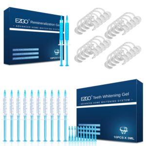 ezgo teeth whitening gel refill pack, remineralization gel for reducing teeth sensitivity, teeth whitening cheek retractor (size m), dental mouth opener