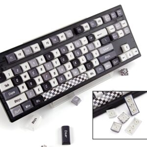 Custom Keycaps 130 Keys Set - XDA Profile Keycaps - PBT Keycaps & Dye Sublimation Key Cap - Compatible with 60%, 75%, 80%, 85%,100% ANSI Layout Gaming Mechanical Keyboard (Checkerboard)