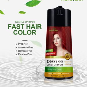 Herbishh Color Shampoo and Conditioner for Gray Hair - Enriched Dye Formula, Long-Lasting & DIY (Cherry Red)