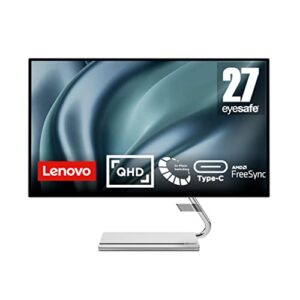 lenovo - q27h-20 monitor - 27" qhd display - 70 hz refresh rate - low blue light certified, grey