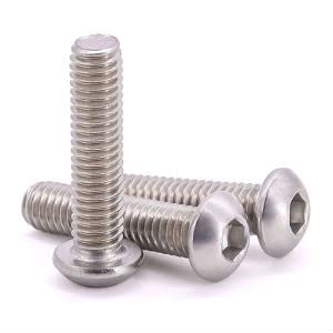 1/4"-20 x 3/4" Stainless Steel Button Head Socket Cap Screws with Hex Locknuts and Flat Washers, 304 Stainless Steel, Full Thread, Coarse Thread, 15 Sets