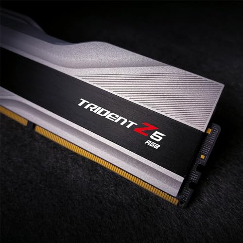 G.SKILL Trident Z5 RGB Series (Intel XMP 3.0) DDR5 RAM 64GB (2x32GB) 6000MT/s CL32-38-38-96 1.40V Desktop Computer Memory UDIMM - Metallic Silver (F5-6000J3238G32GX2-TZ5RS)