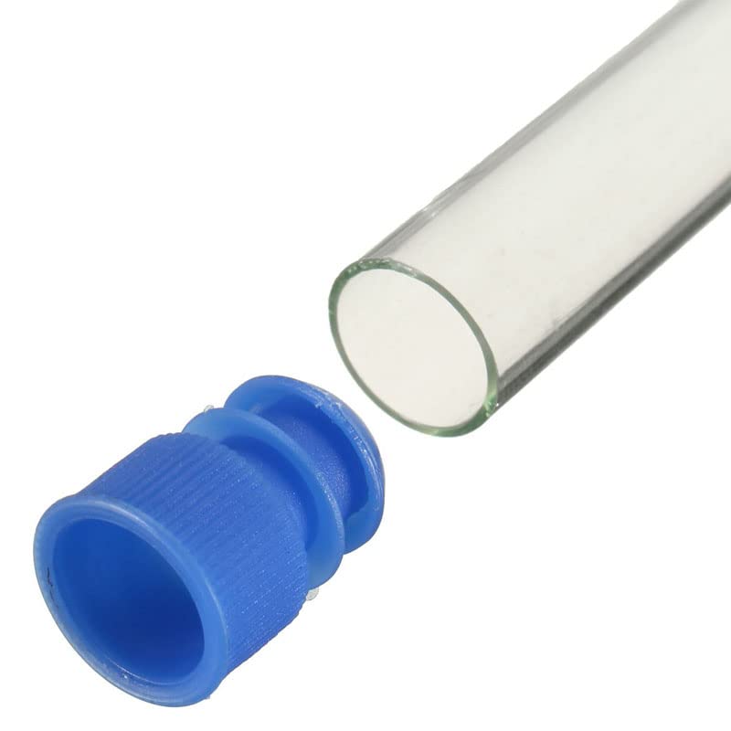 10Pcs 7x100mm Test Tubes with Blue Caps Clear Plastic Test Tubes Set for Halloween, Christamas, Scientific Themed Kids Birthday Party Supplies, Daily Storage Home Storage Box Sealed Bottle