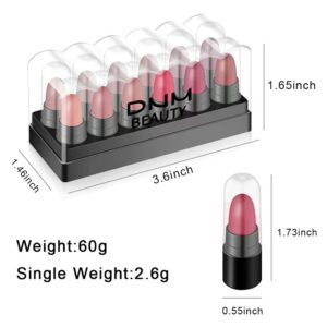 12Pcs Capsule Pills Lipstick Mini Lip Stick Packs Matte Lipstick Set for Women,3 Strawberry Mint Apple Flavor Lip Balm, 3 Changing Color Jelly Magic Lipstick, 3 Matte Lipstick, 3 Metallic Lipstick, Long-Lasting Wear Non-Stick Cup Not Fade Waterproof Lipst