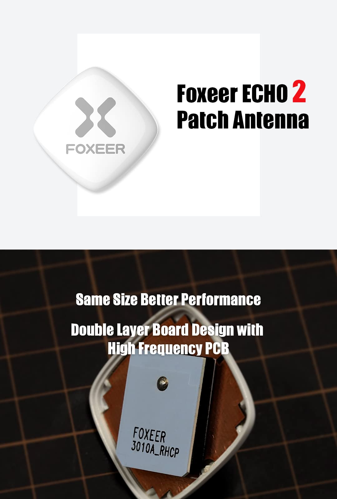 Foxeer Echo 2 9dBi High Gain 5.8G RHCP Directional Patch Antenna for FPV Goggle FPV Racing (SMA)