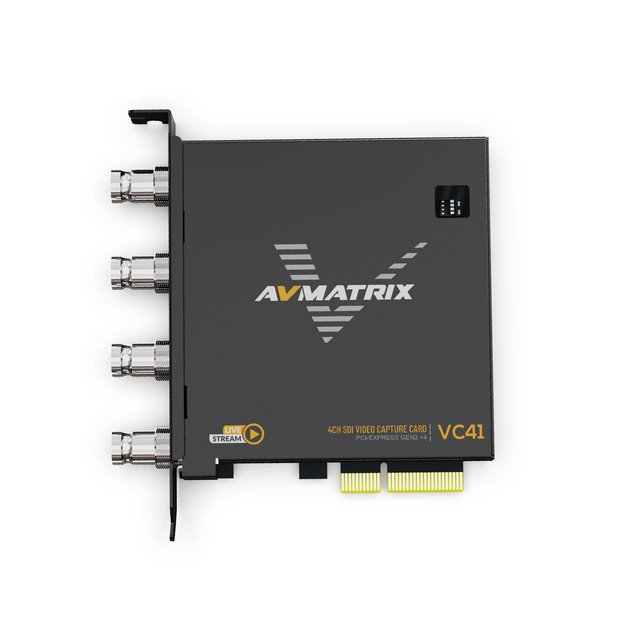 AVMATRIX VC41 4-CH 3G-SDI PCIE simultaneous Input and Capture Card PCIE GEN2×4, 2.5GB/S Transfer Bandwidth Support Portrait and Landscape Mode