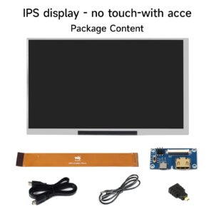 waveshare 7inch IPS Integrated Display Compatible with Raspberry Pi 4B/3B+/3B/2B/B+/A+/Zero/Zero W/WH/Zero 2W Supports Jetson Nano and Windows PC 1024 × 600 Resolution No Touch with Accessories