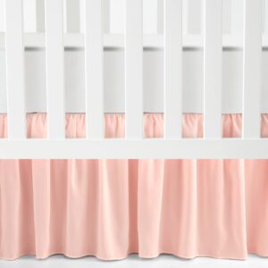 lush decor ruffle crib skirt, 16" drop, pink