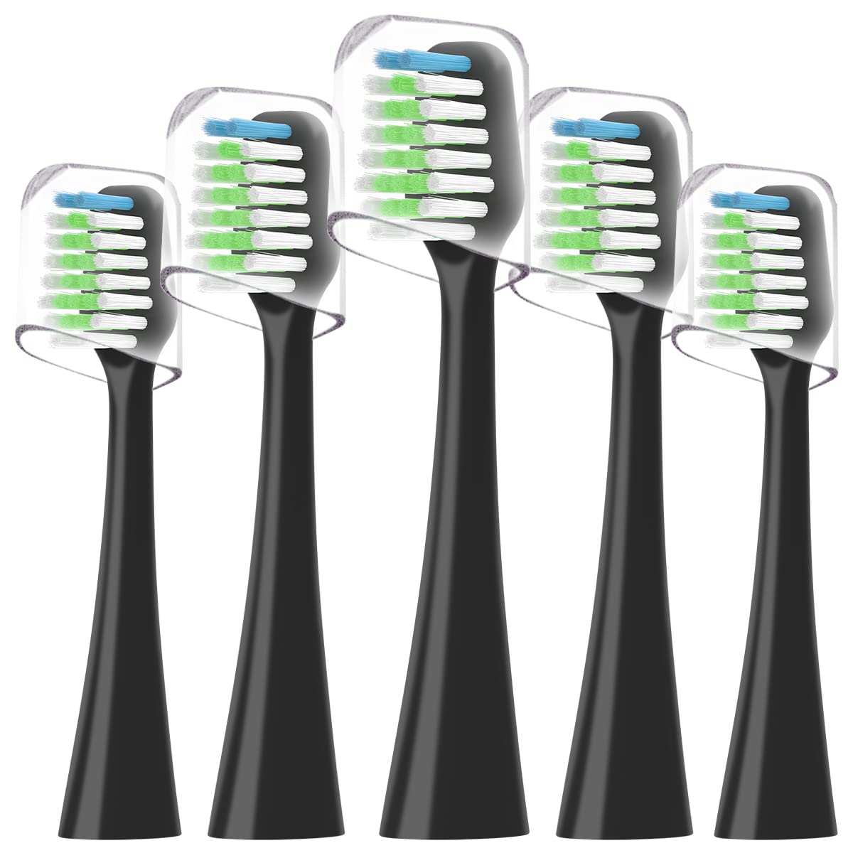 Sonic Replacement Toothbrush Heads Compatible with Waterpik Complete Care 9.0 (CC-01CD012-2) and 5.0 (WP-862, WP-872, WP-877, WP-882, WP-892) Electric Toothbrush,5 Count (Black)