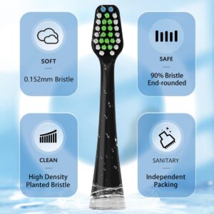 Sonic Replacement Toothbrush Heads Compatible with Waterpik Complete Care 9.0 (CC-01CD012-2) and 5.0 (WP-862, WP-872, WP-877, WP-882, WP-892) Electric Toothbrush,5 Count (Black)