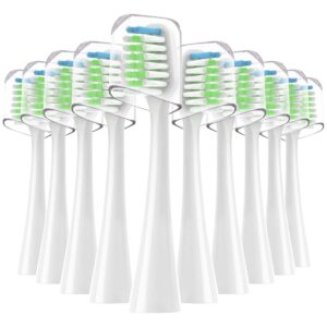 sonic replacement toothbrush heads compatible with waterpik complete care 9.0 (cc-01), 5.0 (wp-861) electric toothbrush, medium bristle, 10 count (white)