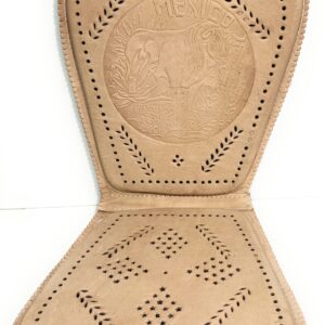 Leather Car Seat Cushion Body Positioner, Respaldo De Cuero Mexican Art, Bull Decorated