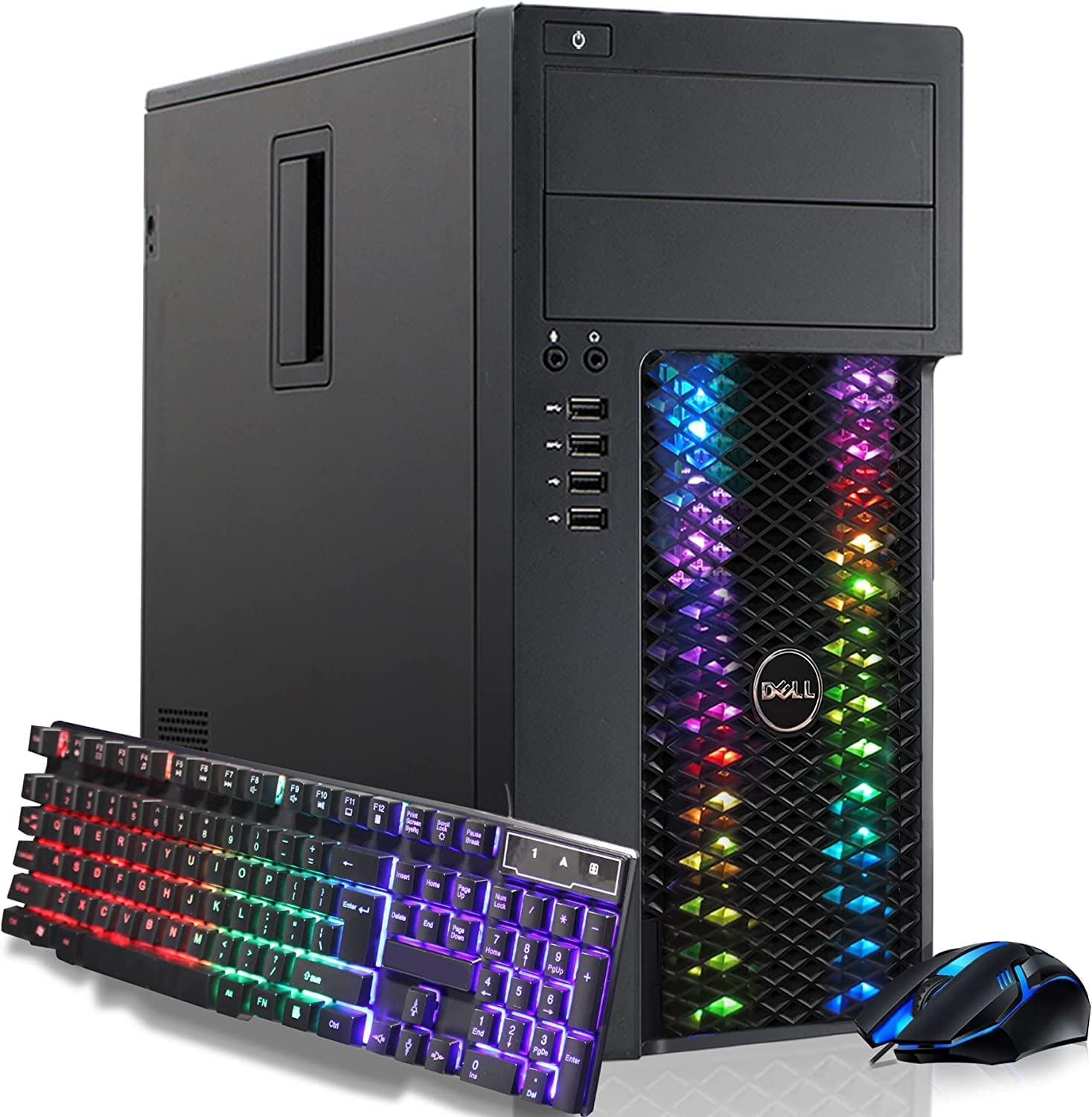 Dell RGB Gaming Desktop PC, Intel Quad I5 up to 3.6GHz, GeForce RTX 2060 6G GDDR6, 16GB DDR4, 512G SSD+3T, WiFi & Bluetooth, RGB Keyboard & Mouse, Win 10 Pro (Renewed)