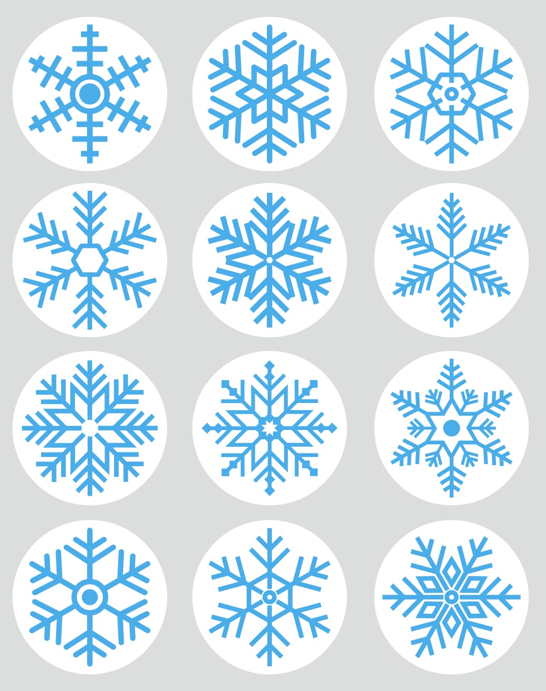 1.5 inch 204 PCS Merry Christmas Stickers Labels Adhesive Decorative Envelope Seals Stickers for Snowflakes Decoration Cards Envelopes Boxes