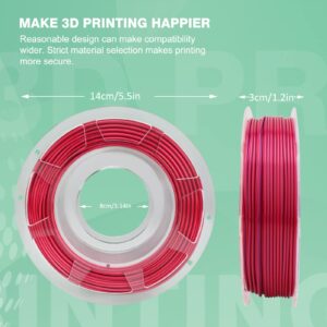 IWECOLOR 3D Printer Filament Dual Colors 4 * 0.44lbs/Spool Red/Blue, Red/Green, Red/Gold, Blue/Green Bicolor 3D Printing Filament Sets