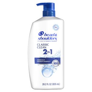 head and shoulders 2 in 1 dandruff shampoo and conditioner, anti-dandruff treatment, classic clean for daily use, paraben free, 28.2 oz