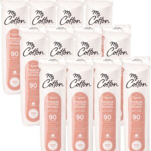 My Cotton Premium Cotton Rounds Bulk (1080 Count) | Makeup Remover Pads, Hypoallergenic, Lint-Free | 100% Pure Cotton