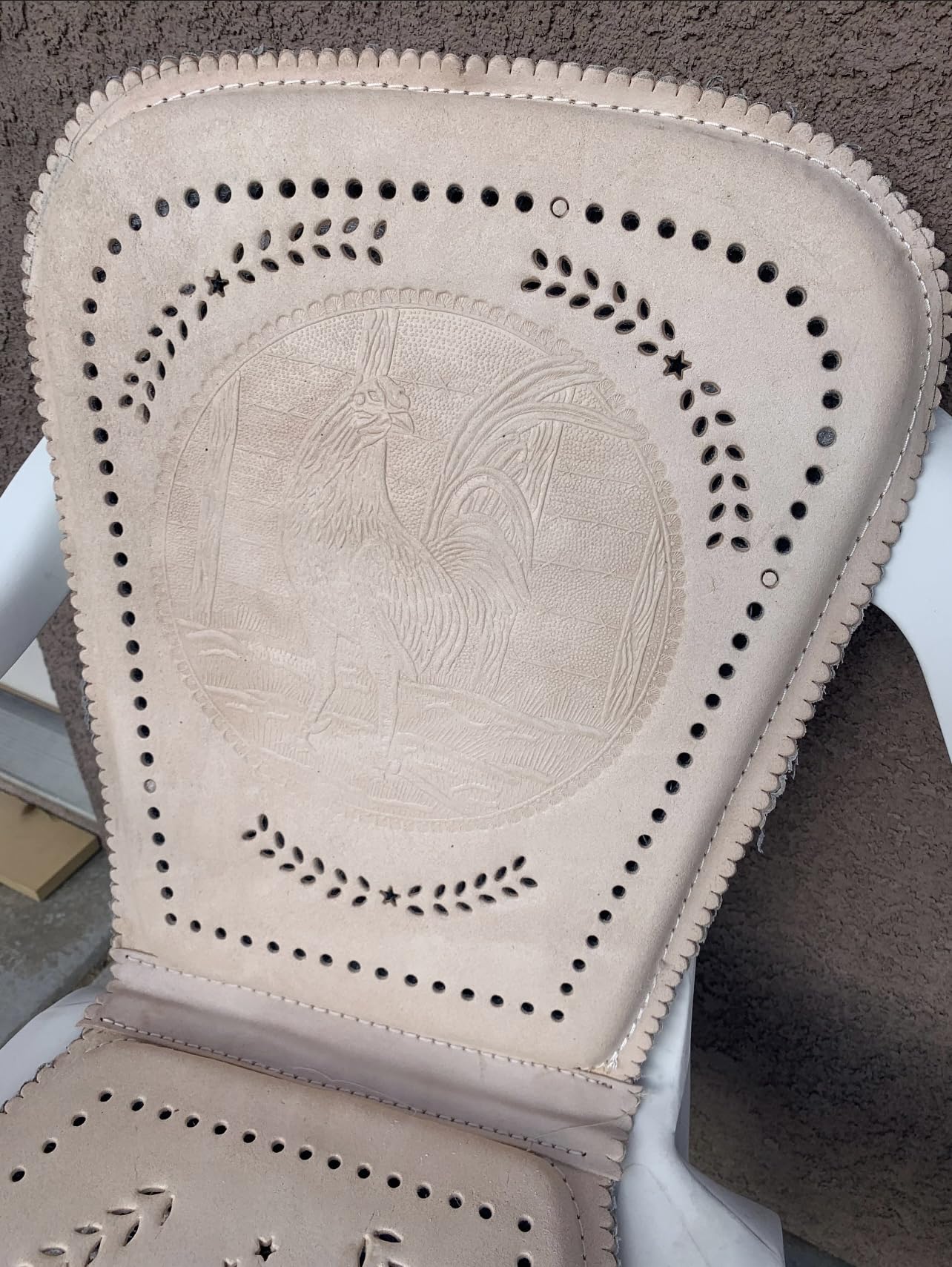 Leather Car Seat Cushion Body Positioner, Respaldo de Cuero para Carro Artesania Mexicana Natural