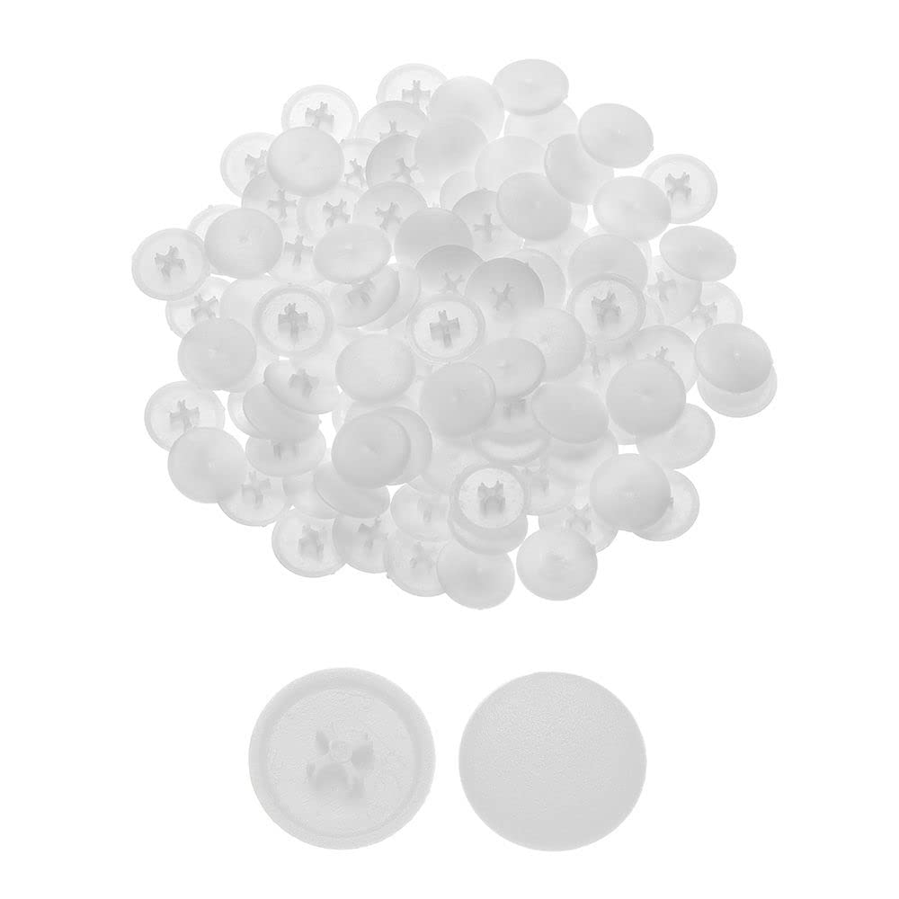 100 Pcs Screw Cap Covers Assortment Kit, Plastic Self-Tapping Caps Hole Covers for Phillips Screws Head, Cabinet, Decoration Tapping(11MM,White)