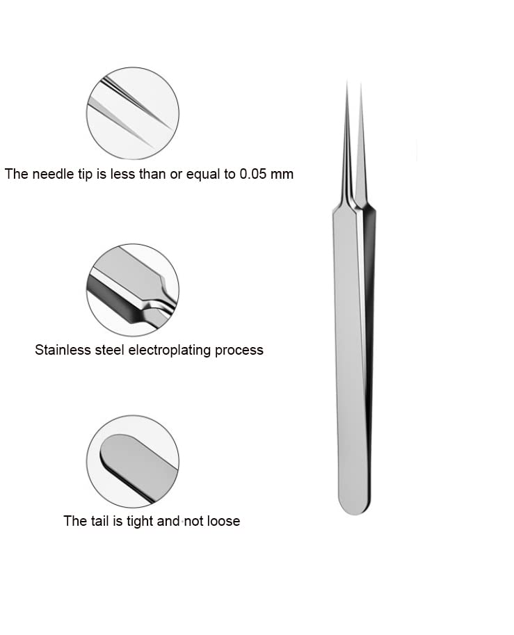 ericotry 1Pcs Stainless Steel Pointed Tweezers Ingrown Hair Tweezer Blackhead Remover Splinter Tweezer