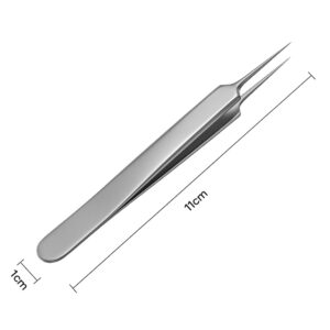 ericotry 1Pcs Stainless Steel Pointed Tweezers Ingrown Hair Tweezer Blackhead Remover Splinter Tweezer