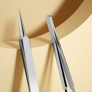 ericotry 1Pcs Stainless Steel Pointed Tweezers Ingrown Hair Tweezer Blackhead Remover Splinter Tweezer