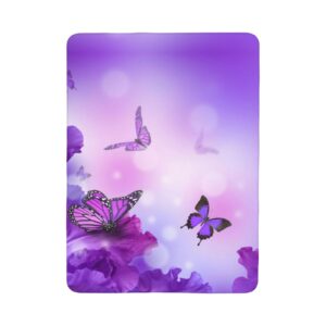 ykklima baby changing pad, butterfly on purple flowers pattern change mat for diaper change waterproof cotton portable reusable washable for home & travel (20 x 28 inches)