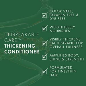 Nexxus Unbreakable Care Thickening Conditioner with Keratin, Collagen, Biotin for Fine and Thin Hair 13.5 oz