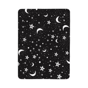 ykklima baby changing pad, black white moon and star pattern change mat for diaper change waterproof cotton portable reusable washable for home & travel (20 x 28 inches)