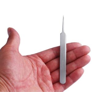 ericotry 1Pcs Stainless Steel Pointed Tweezers Ingrown Hair Tweezer Blackhead Remover Splinter Tweezer