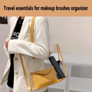 Makeup Brush Holder, Travel Essentials MakeUp Organizer, Silicone Cosmetic Make up Bag Cover Case for Size Toiletries, Small Magnetic Holder Women