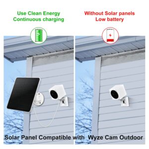 6W Solar Panel for Outdoor Security Camera,Compatible with Rechargeable Battery Powered Surveillance Camera, Micro USB Solar Panel for Wyze cam Outdoor,Adjustable Mounting Bracket (2 pack)