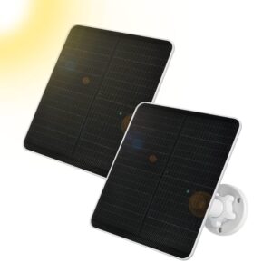 6W Solar Panel for Outdoor Security Camera,Compatible with Rechargeable Battery Powered Surveillance Camera, Micro USB Solar Panel for Wyze cam Outdoor,Adjustable Mounting Bracket (2 pack)