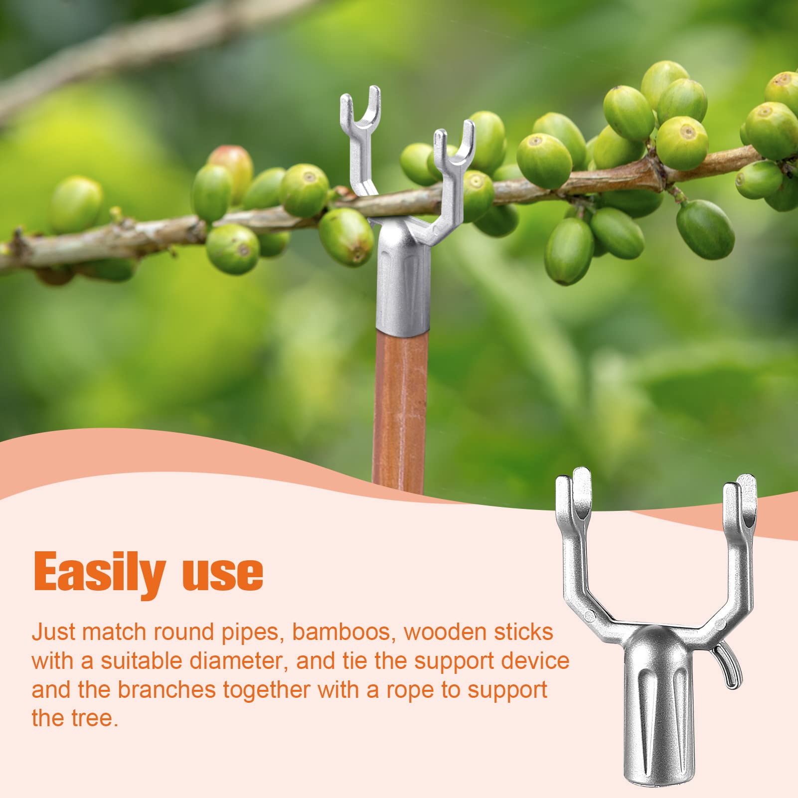 8 Pcs Metal Tree Branch Support for Leaning Tree, Tree Stakes and Support Crutch for Propping Up Fruited for Vineyards Ornamental Gardens Orchards fit 0.75 Inch Round Pipe