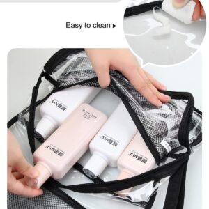 Clear Toiletry Bags for Traveling, Hanging Toiletry Bag for Women and Men with TSA Approved 3-1-1 Small Pouch, Large Travel Makeup Bag Cosmetic Organizer Pouch for Toiletries, Full Sized Container