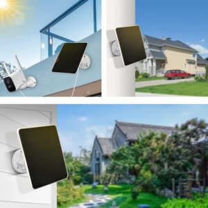 6W Solar Panel for Outdoor Security Camera,Compatible with Rechargeable Battery Powered Surveillance Camera, Micro USB Solar Panel for Wyze cam Outdoor,Adjustable Mounting Bracket (2 pack)