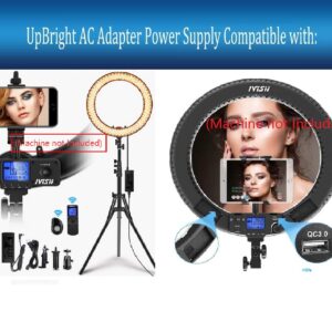 UpBright 15V AC/DC Adapter Compatible with IVISII IR-45C IR65C IR-60C 18 inch 19 inch Ring Light Holder & LCD Display CAIY-12D DC15V 4A 15VDC 15.0V 4.0A 15 Volt Power Supply Cord Cable Battery Charger