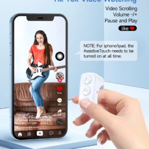 TIK Tok Bluetooth Remote Control, Tiktok Wireless Scrolling Control Page Turner Rechargeable with Ring Design and Charging Case Compatible with iOS/Android