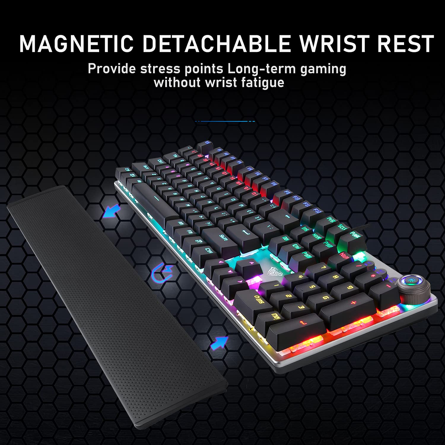 AULA Gaming Keyboard and Mouse Combo (Blue Switch Mechanical Keyboard + 2.4G Wireless Mouse)