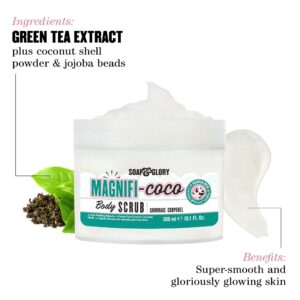 Soap & Glory Magnificoco Buff and Ready Coconut Body Scrub - Smoothing & Buffing Body Scrub - Coconut Scented Body Polish - Body Scrub with Green Tea Extract (300ml)