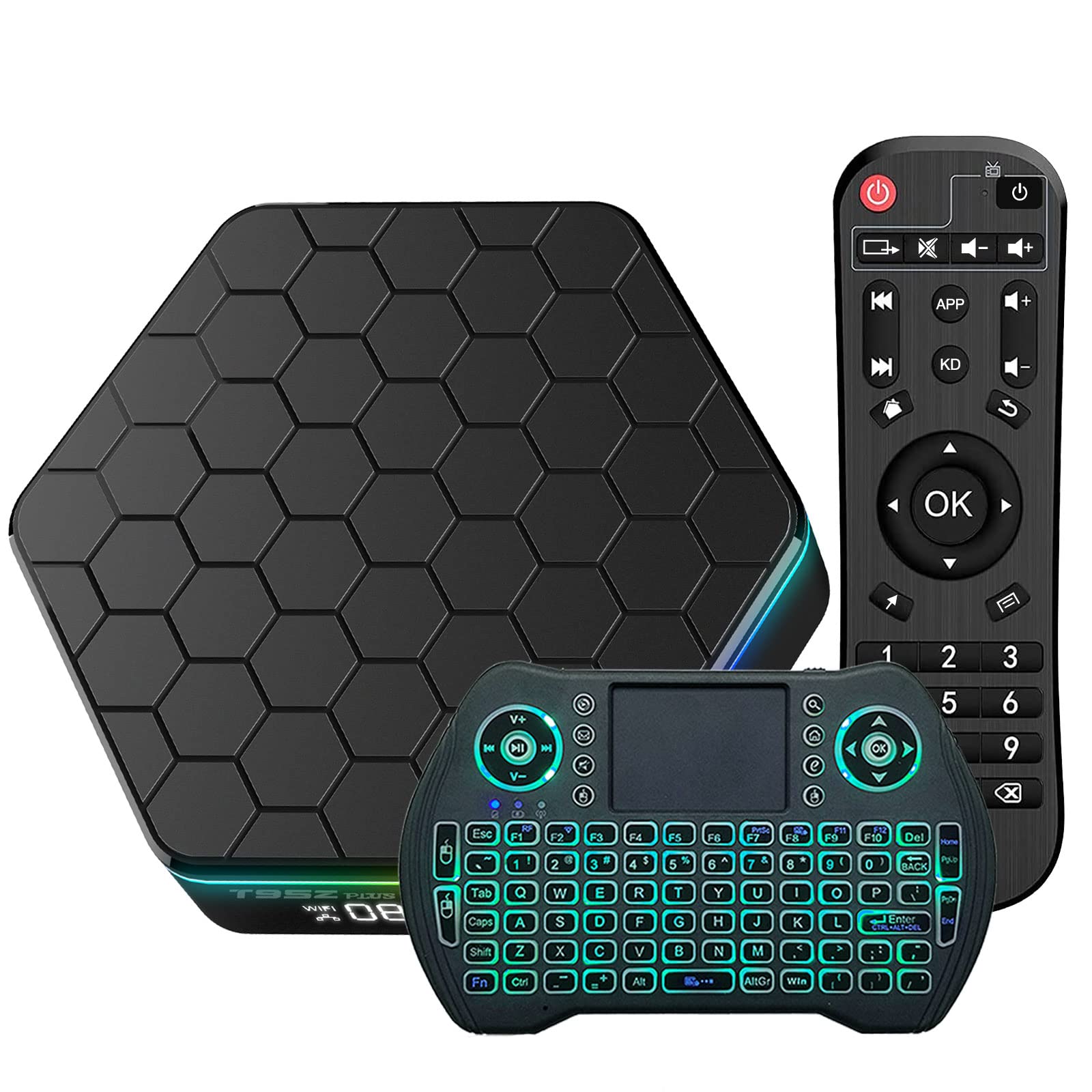 EASYTONE Android TV Box 12.0,2024 Android TV Box 4GB 64GB H618 Quad Core Support WIFI6 2.4/5G WiFi BT5.0 Ethernet 100M 6K TV Box with HDR 10+ Smart TV Box Android with Mini Wireless Keyboard