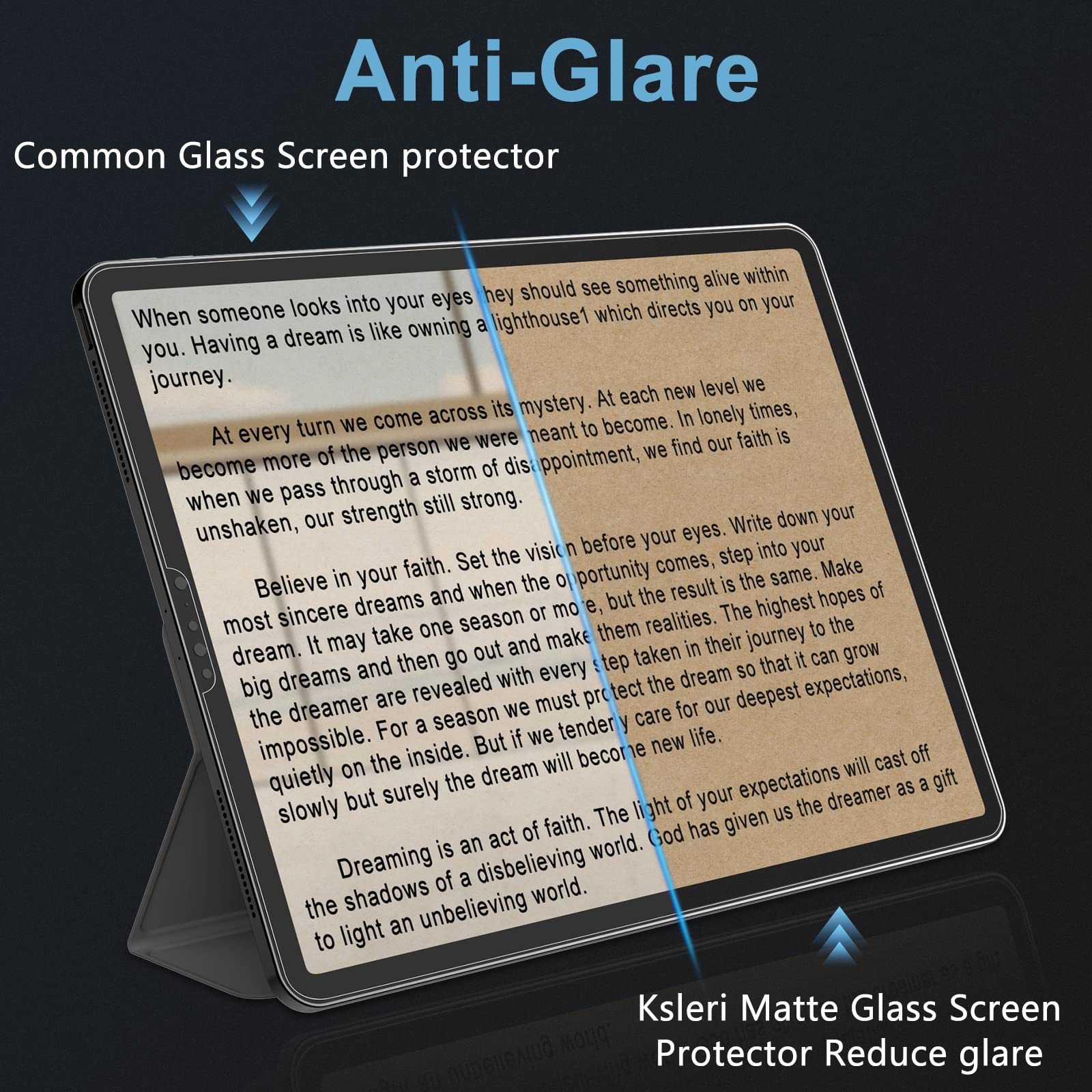 Ksleri 2 Pack Matte Glass Screen Protector for iPad Pro 11 inch(2022/2021/2020/2018) iPad Air 5/4 Generation(10.9 Inch,2022/2020)[Install Frame](Not Privacy)Anti-Glare Anti-Fingerprint Smooth as Silk