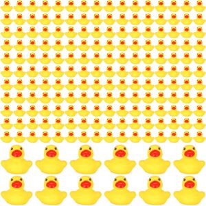 600 pcs mini rubber ducks in bulk bath toy squeak tiny ducks for kids bathtub shower birthday favors party decoration gift, 1.57 x 1.57 x 1.18 inches (yellow)