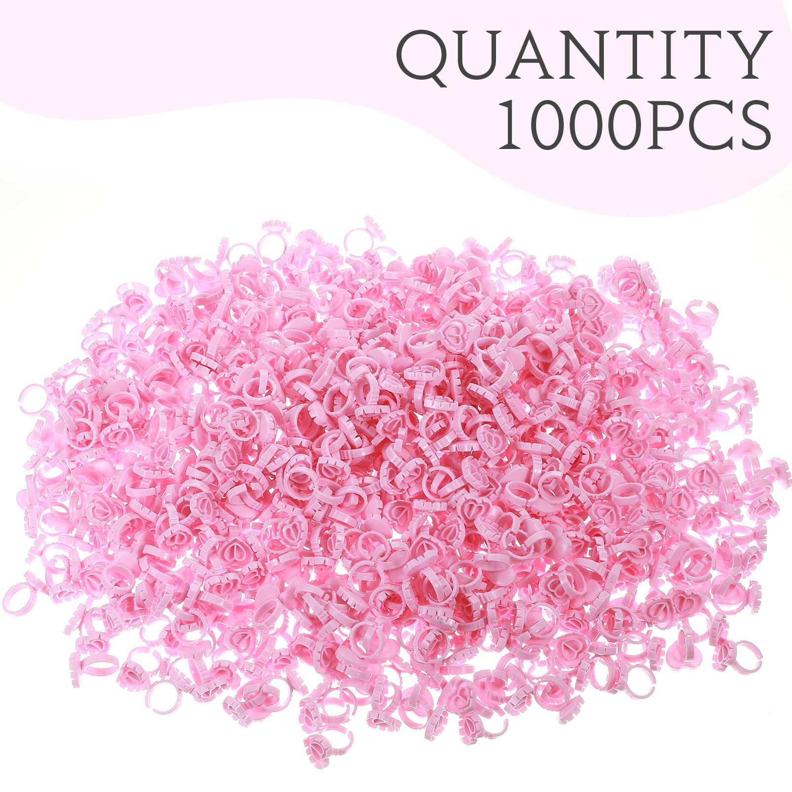 1000 Pcs Glue Rings for Eyelash Extensions Disposable Lash Glue Rings for Beauty Salons Lash Glue Holder Lash Fanning Glue Cups Eyelash Extension Supplies (Heart Style)