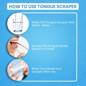 Tongue Scraper for Adults by HOKIN (2Pcs Oral Care Pack) Stainless Steel Tongue Cleaners Reduce Bad Breath 100% Metal Tough Scrapers Men and Women Hygiene Product