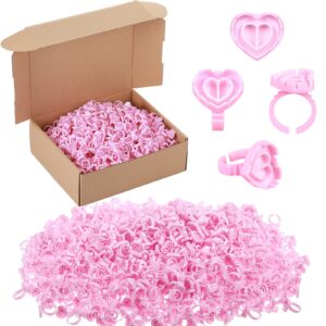 1000 pcs glue rings for eyelash extensions disposable lash glue rings for beauty salons lash glue holder lash fanning glue cups eyelash extension supplies (heart style)