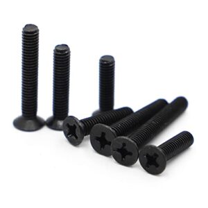 10-50Pcs M1 M1.2 M1.4 M1.6 M2 M2.5 M3 M4 M5 Black Mini Micro Computer Small Cross Flat Head Bolt Notebook Screws 3mm M2 50pcs